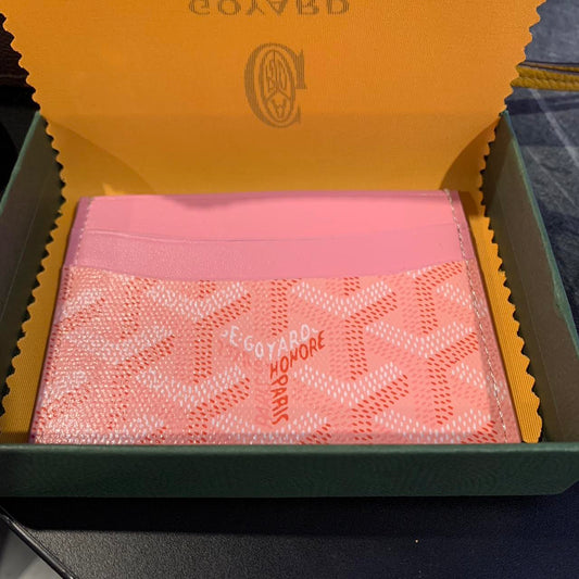 1:1 Pink Goyard Card Holder